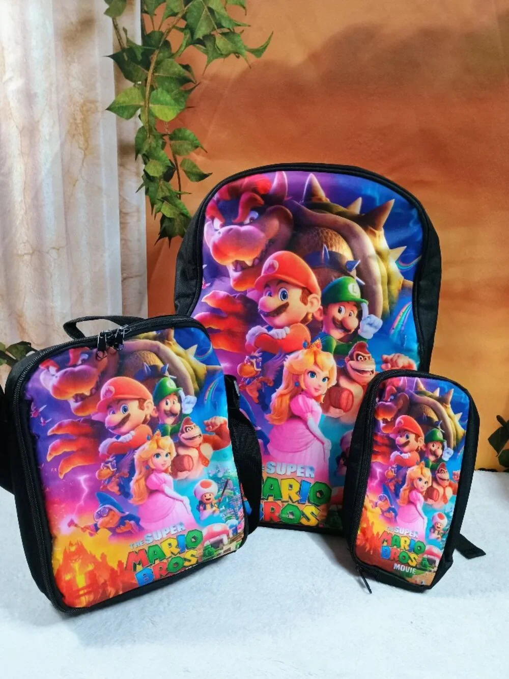 MIX Kids Bundle-3-pc Super Mario Bros Movie School Set Backpack Lunchbox Pencil